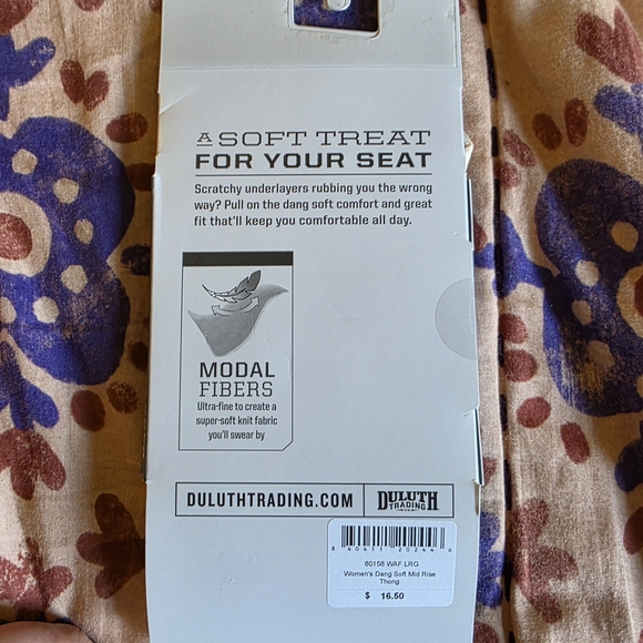 Duluth Trading Co Women's Soft Underwear - Floral Blue and Orange - Picture 3 of 3